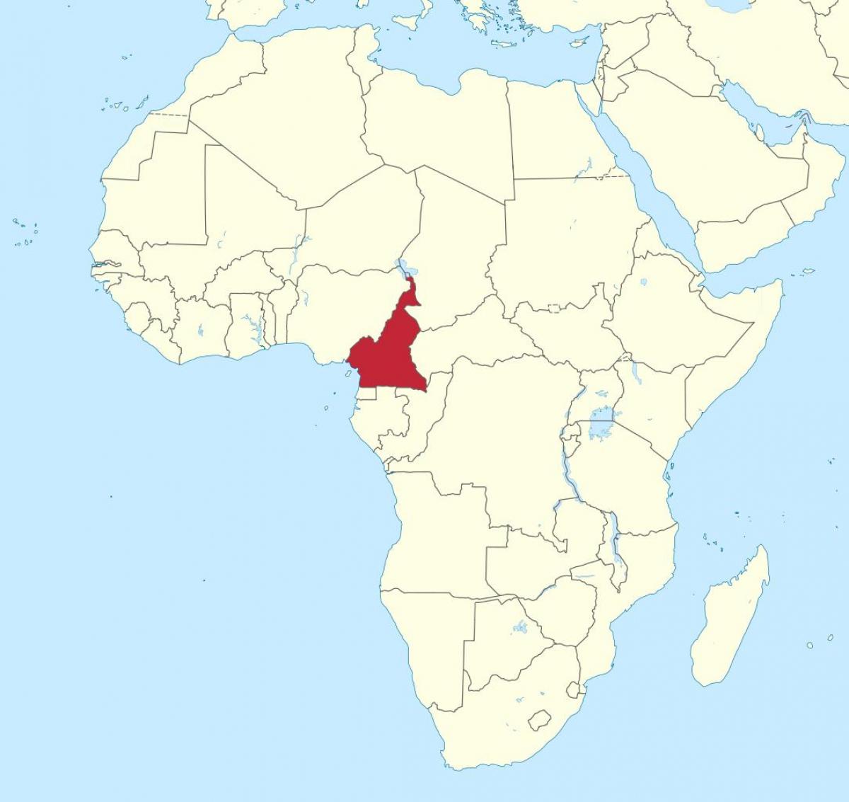 Mappa del Camerun, africa occidentale