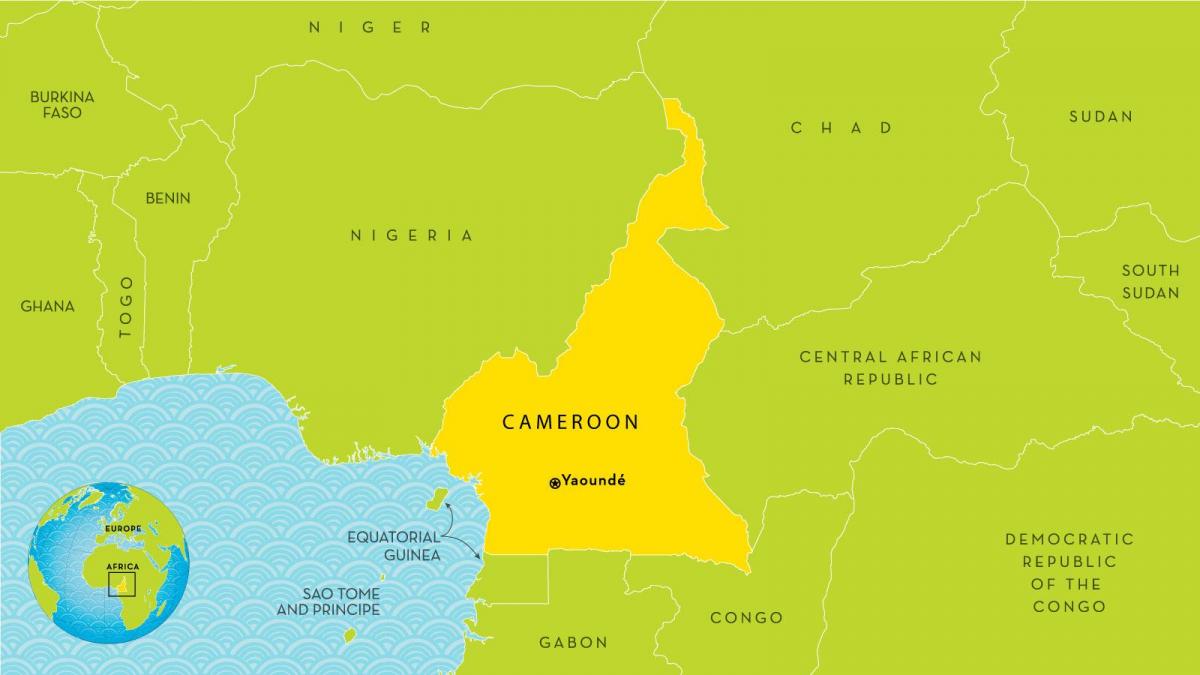 mappa del Camerun e nei paesi limitrofi,