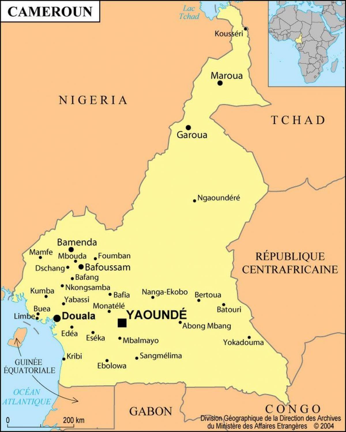 Mappa di douala, Camerun