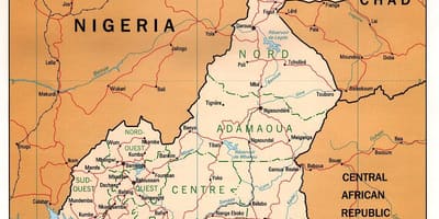 Mappa fisica del Camerun