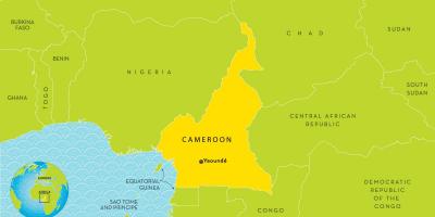 Mappa del Camerun e nei paesi limitrofi,